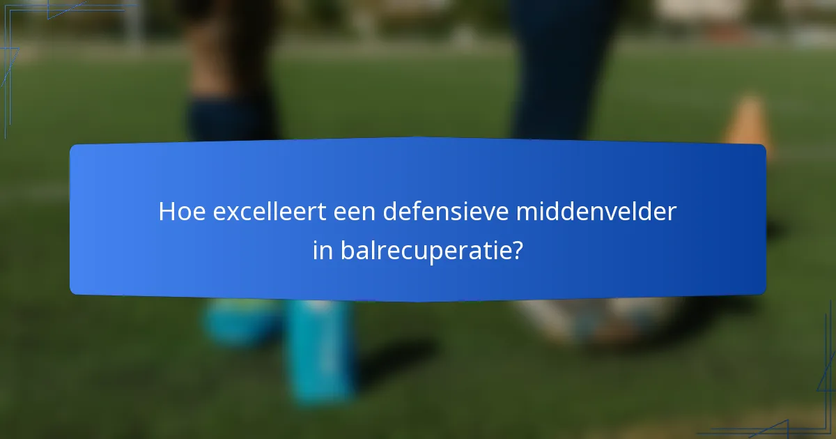 Hoe excelleert een defensieve middenvelder in balrecuperatie?